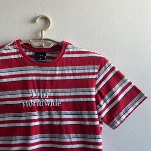 HUF T Shirt Small Red Striped